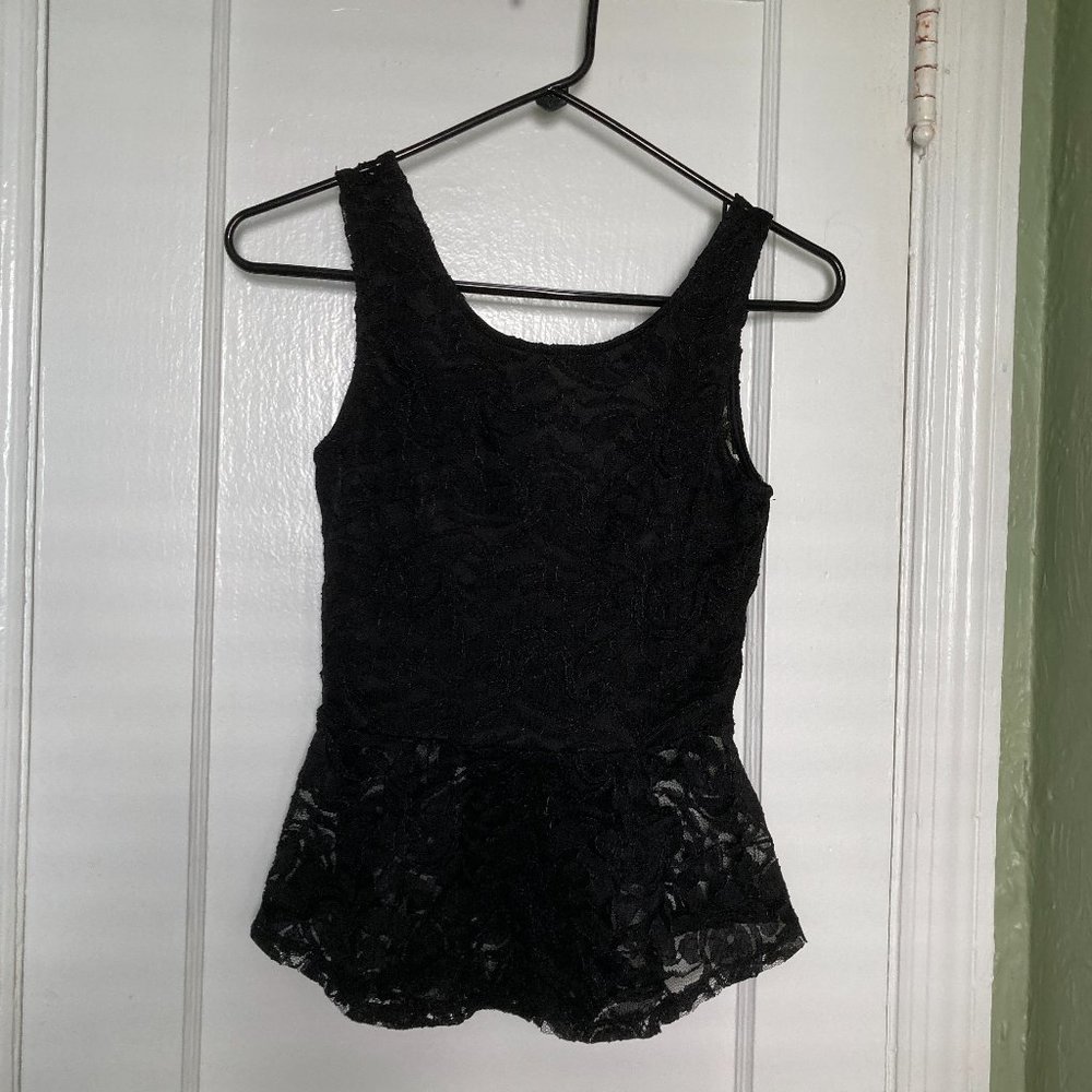 Ambiance Apparel sleeveless peplum black top